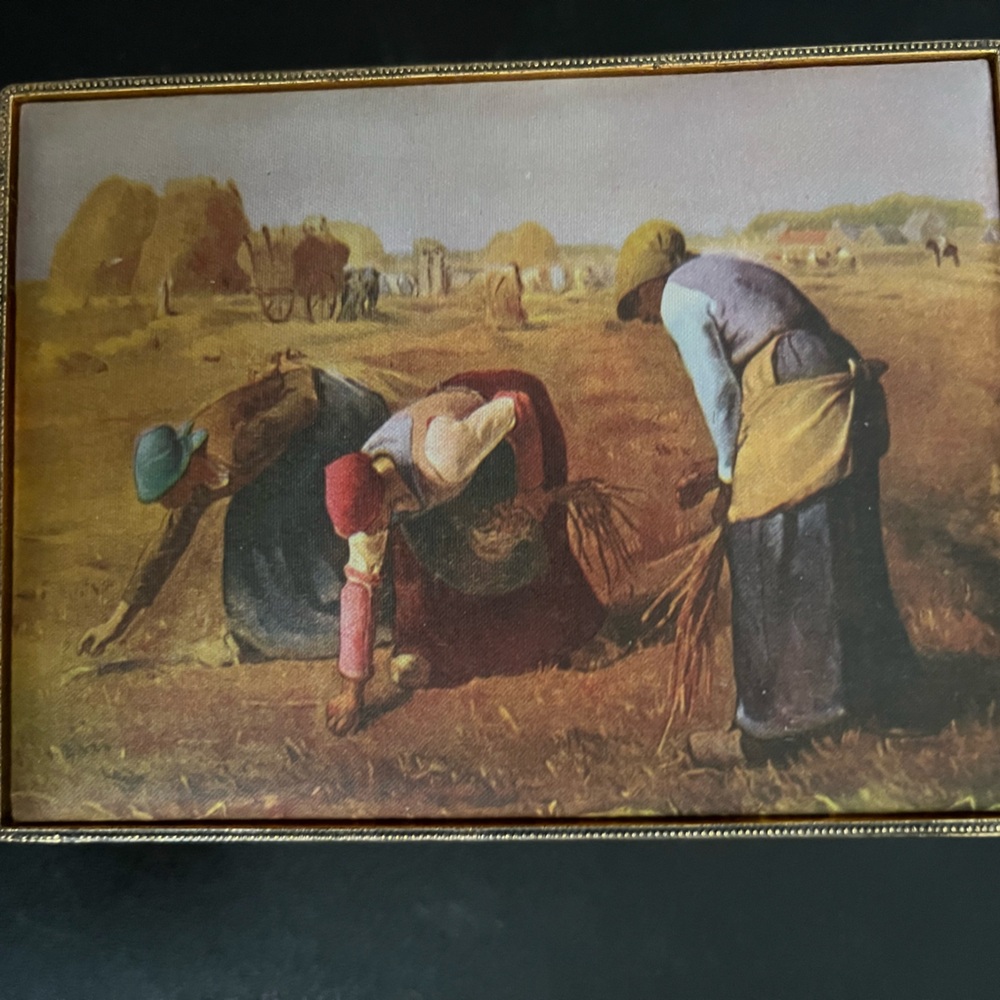 Schmid music box with art by Millet on top - Picture 2 of 6